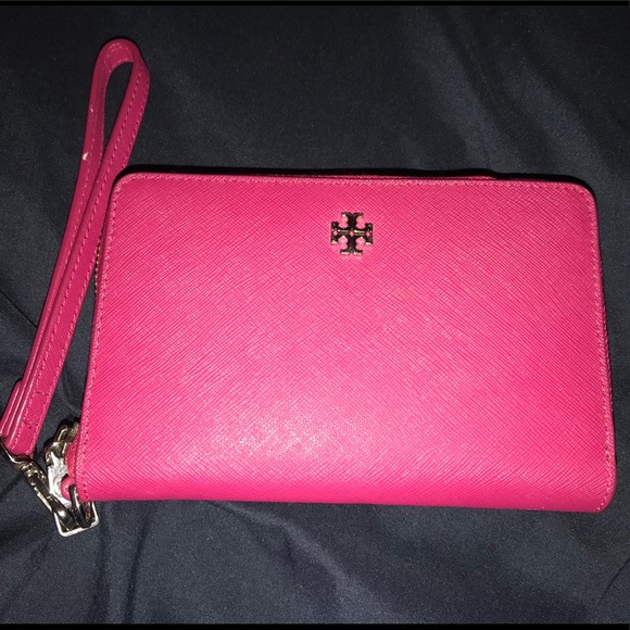 tory burch hot pink wallet